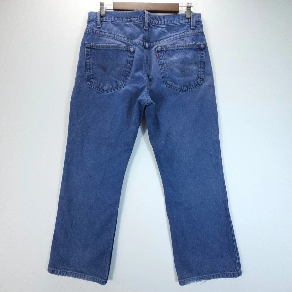 Levi's 517 Mens 33x29 Blue Y2K Bootcut‎ Jeans Faded Distressed Streetwear Denim